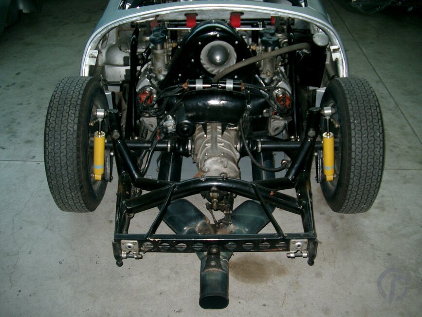 Porsche 550 Spyder Motor: Von Ernst Fuhrmann entwickelt. Auch schön zu erkennen, die Rahmenbauweise dieser Generation.